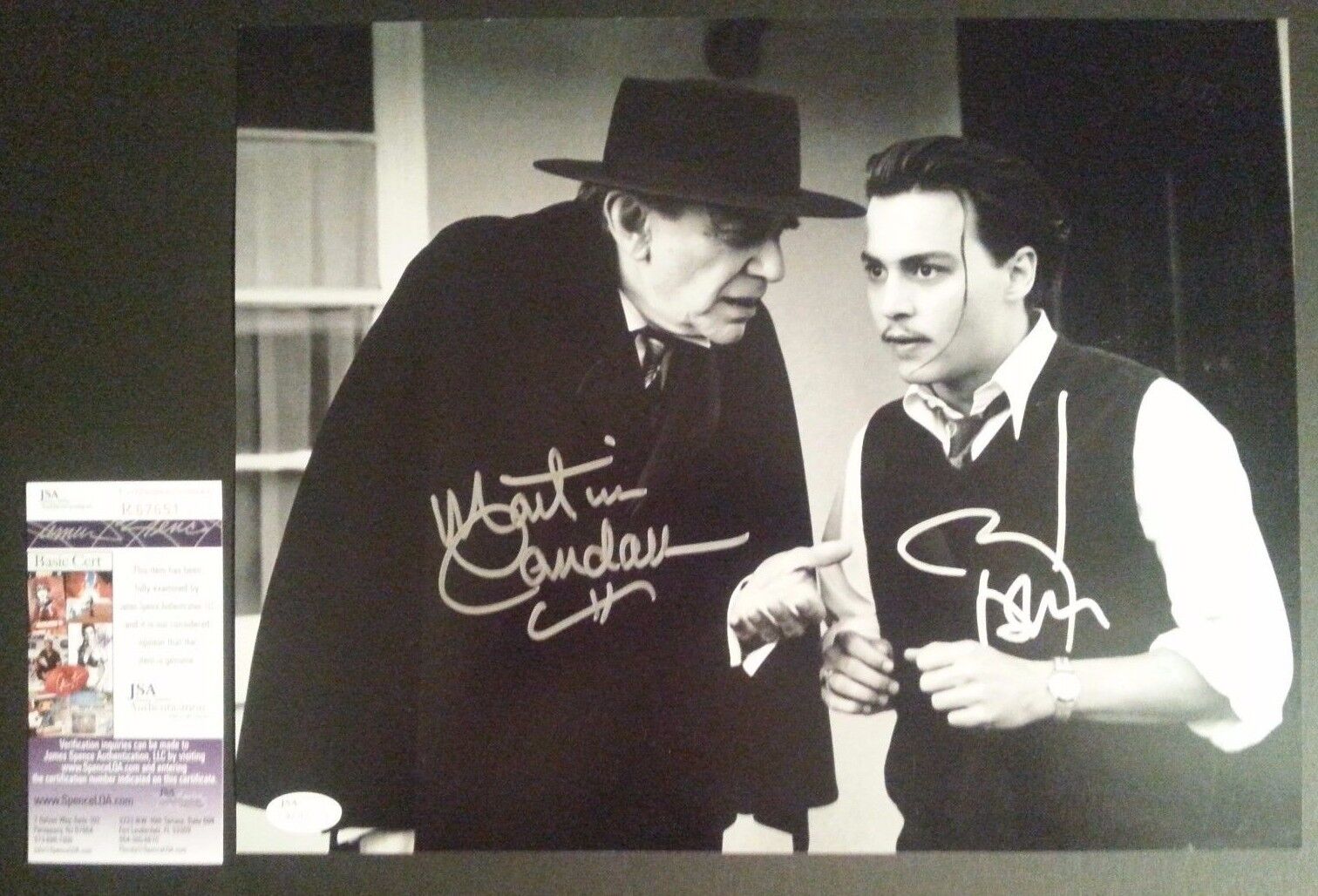 MARTIN LANDAU & JOHNNY DEPP Authentic Hand-Signed ED WOOD