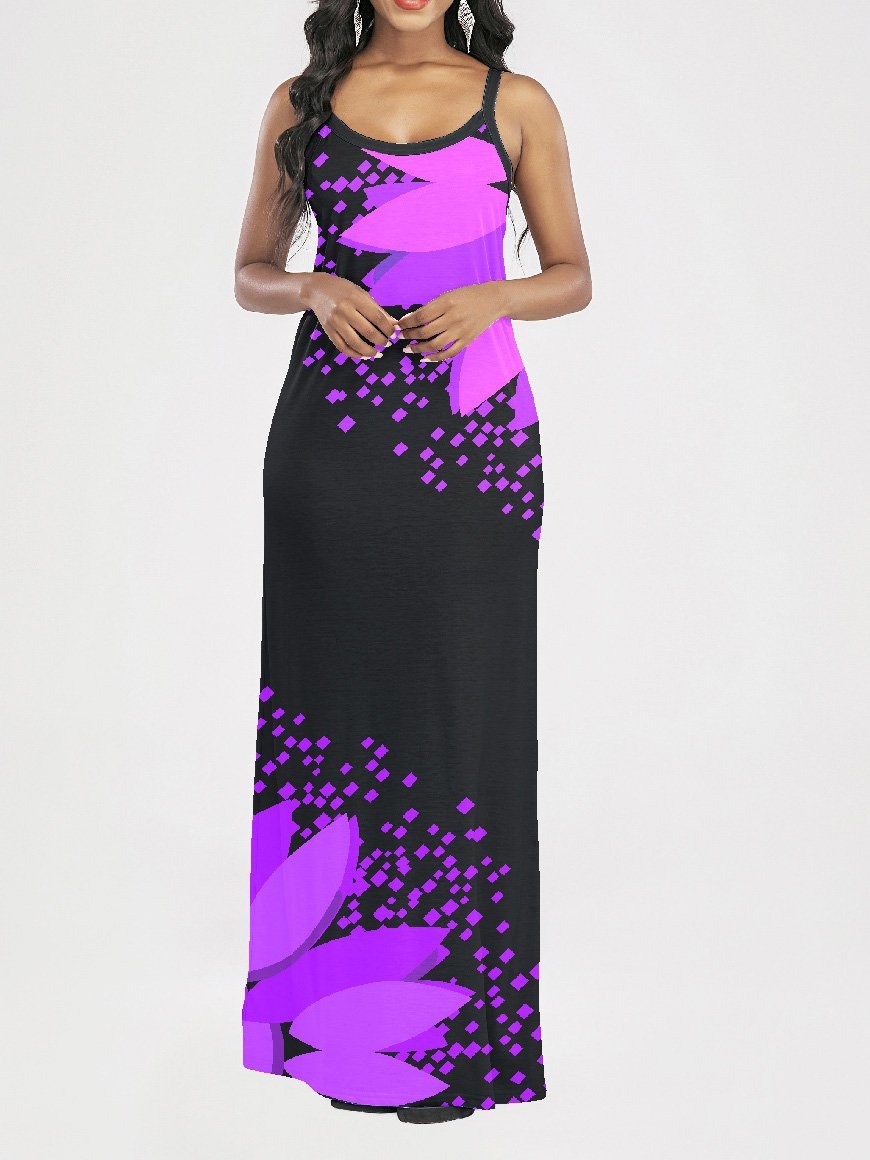 Women Half Sleeve V-neck Solid Color Dress