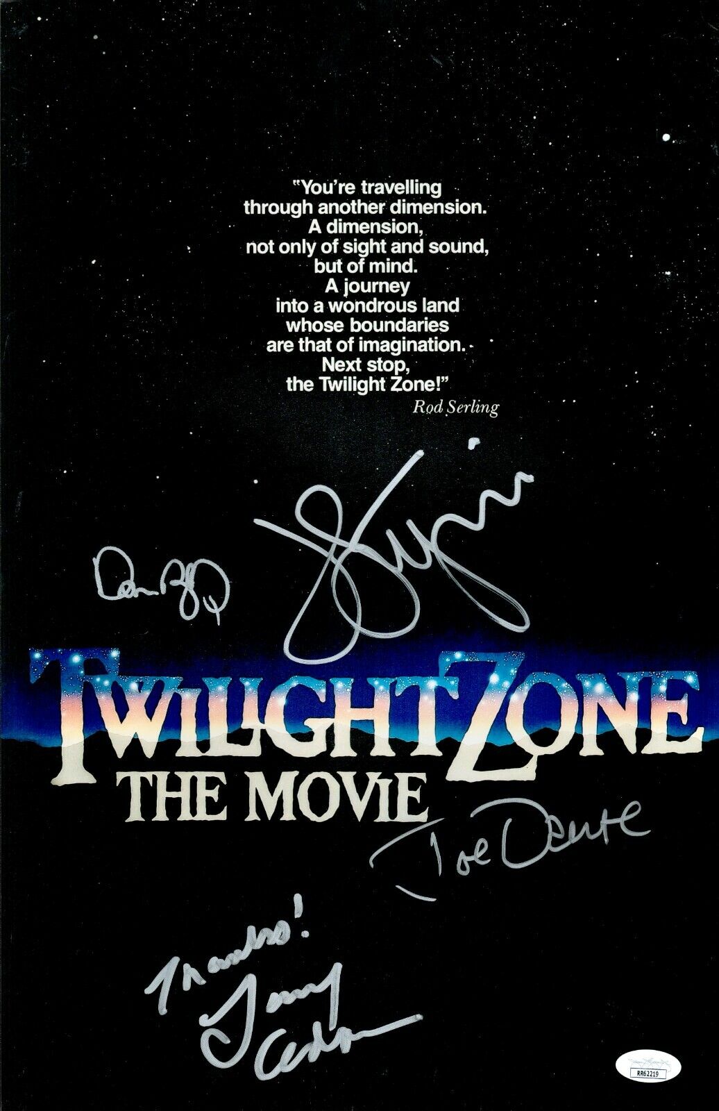 John Lithgow +3 Signed 11x17 Twilight Zone The Movie Authentic Autograph JSA COA