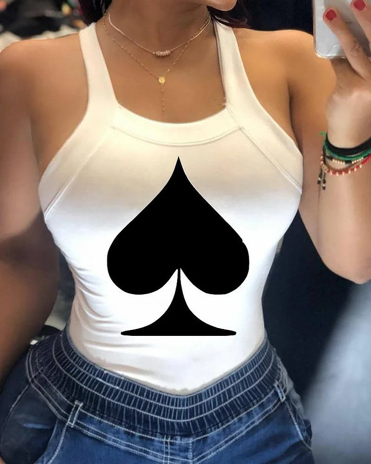 Thick Strap Backless Bowknot Design Sporty Top