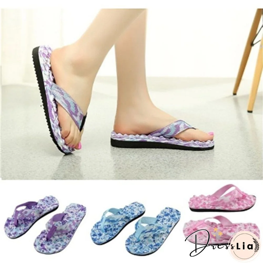 Women's Camouflage Flat Slippers Summer Beach Slippers Massage Slippers Romancehouse