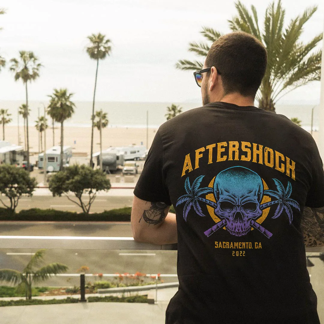 After Shock Sacramento Printed Skull Land T-shirt -  UPRANDY