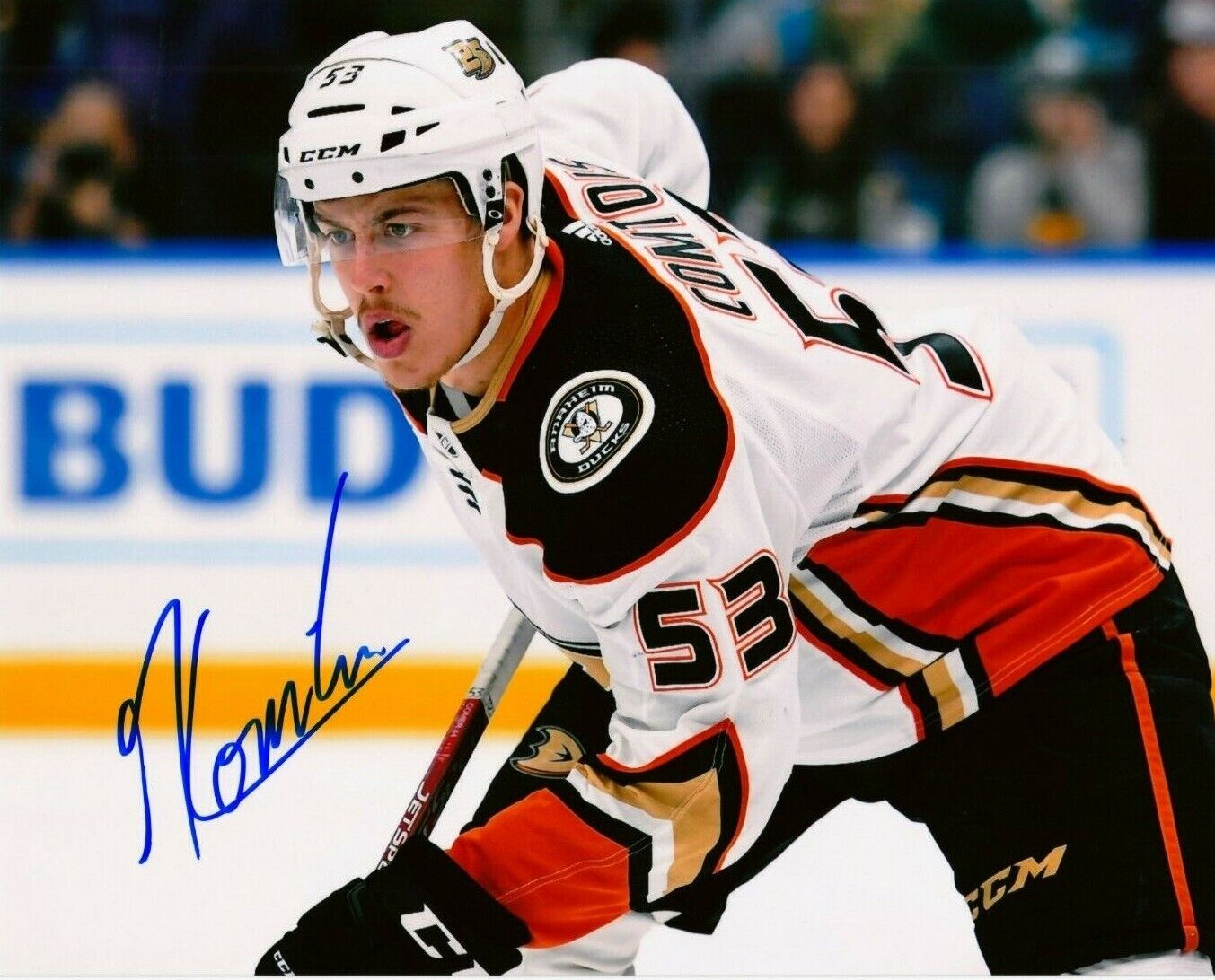 MAXIME COMTOIS autographed SIGNED ANAHEIM DUCKS 8x10 Photo Poster painting