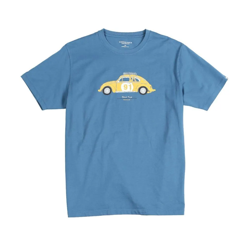SIMWOOD 2021 Summer new  Cartoon Car Print T-shirt Men 100% Cotton Letter Back Short Sleeve T shirt Plus Size Top Tees SI980799