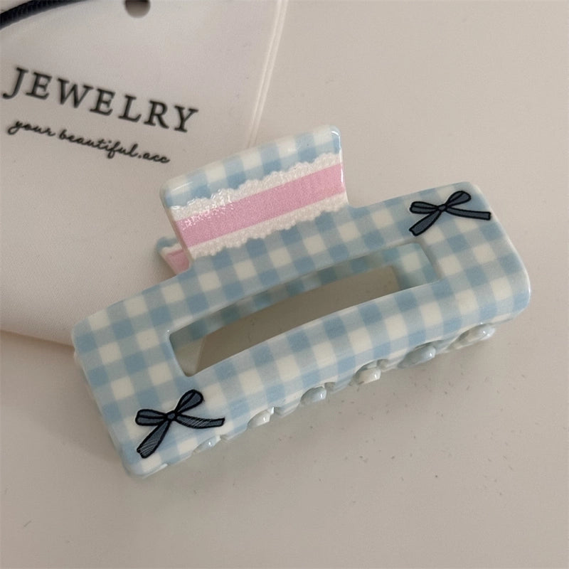 Women’s Cute Sweet Korean Style Color Block Heart Shape Arylic Hair Claws