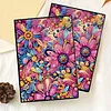 Pink Flowers 5D DIY Diamond Art Painting Notebook Kit 50 Pages A5 Rhinestone Art Painting Notebook Kit for Adults Beginners Holiday Birthday Gift