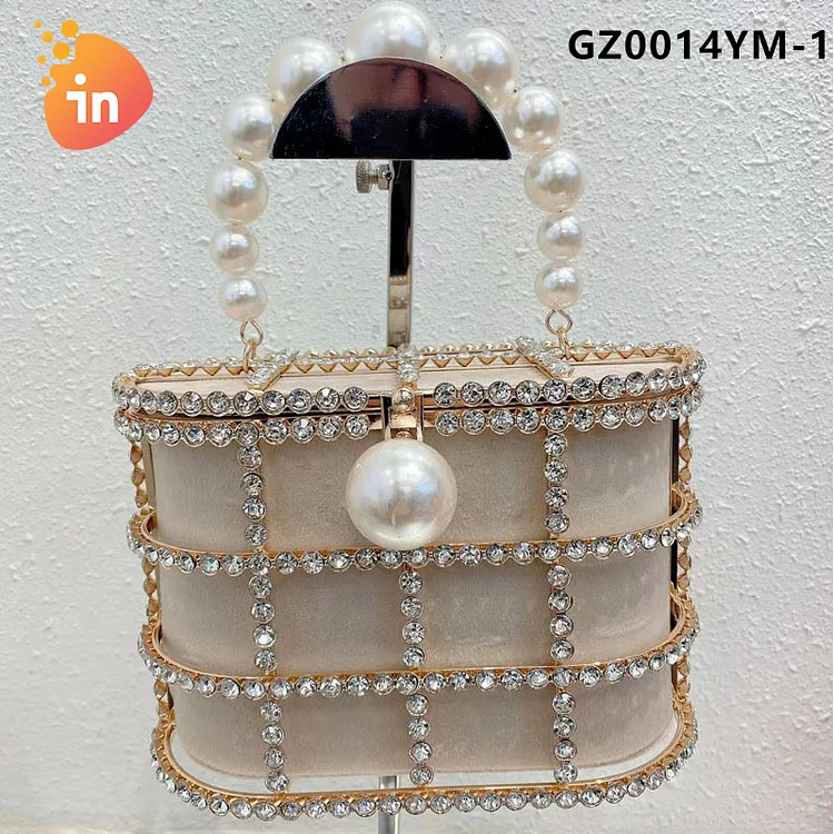 French niche bag high-quality new trendy pearl bucket bag summer female net red female bag-GZ0014YM