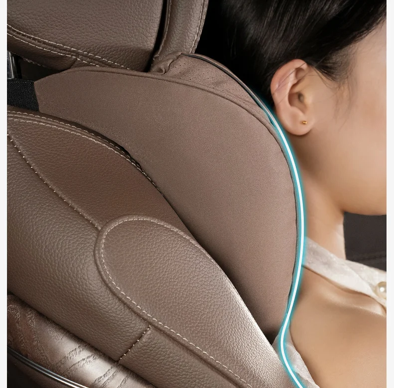 🔥Hot sale🔥High-end 6D aviation design car lumbar headrest set