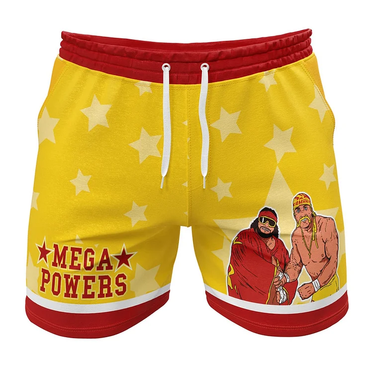 Mega Powers Macho Man and Hulk Hogan Pop Culture Gym Shorts