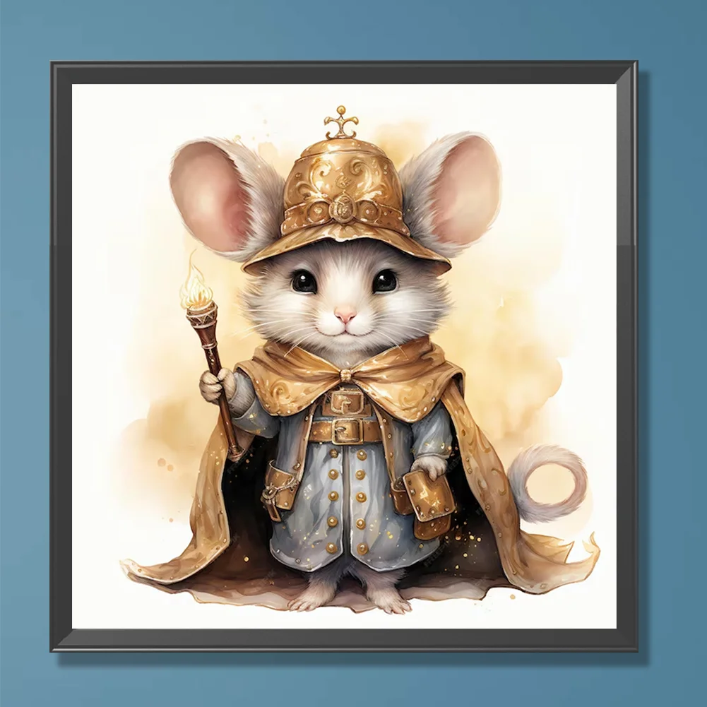 Full Round Diamond Painting 30*30cm - Christmas Winter Mouse