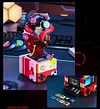 Fashionable Building Blocks Blazing Heart Cyberpunk Boy Retro Birthday Gift Assembly Ornaments
