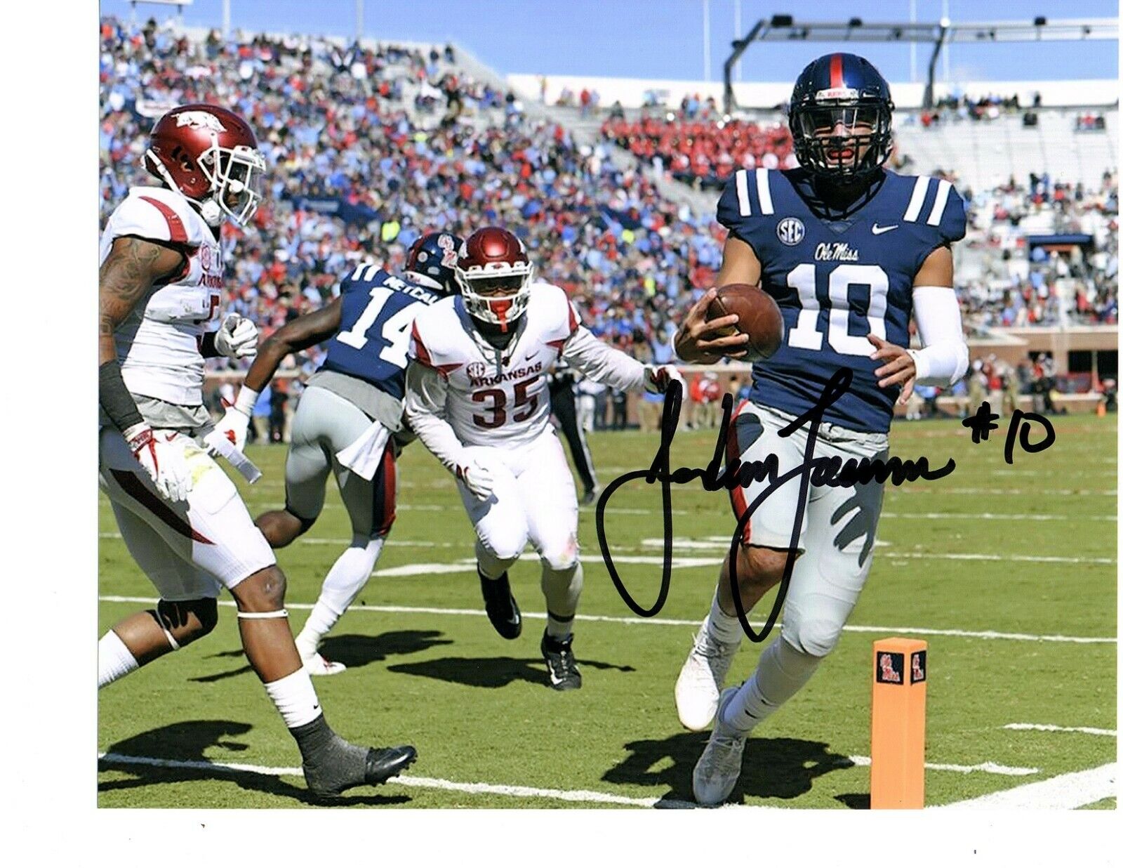 Jordan Ta'amu Ole Miss signed autographed 8x10 football Photo Poster painting Mississippi Rebel!