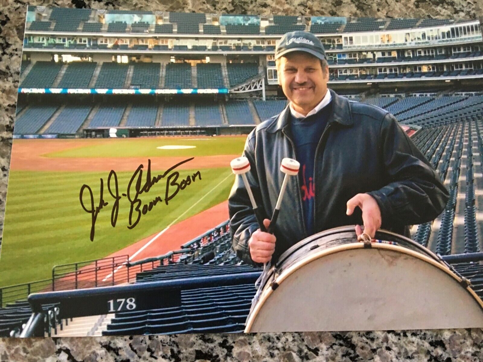 JOHN ADAMS CHIEF BOOM BOOM CLEVELAND INDIANS RARE SIGNED Photo Poster painting