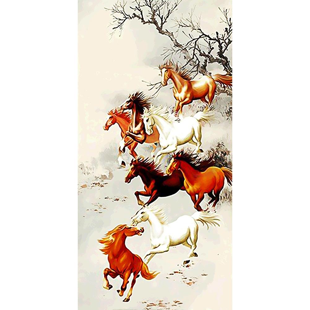 

Eight Horses-Round Drill Diamond Painting-45*85CM, 501 Original