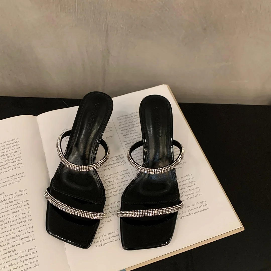 Breakj Breakj New Summer Wear Cool Drag High Heel Sandals French High-End Water-Drilled Slippers Fairy Shoes