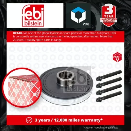 Crankshaft Pulley fits MINI COOPER R56 1.6D 2.0D 10 to 13 Belt 11238477129 Febi Parts