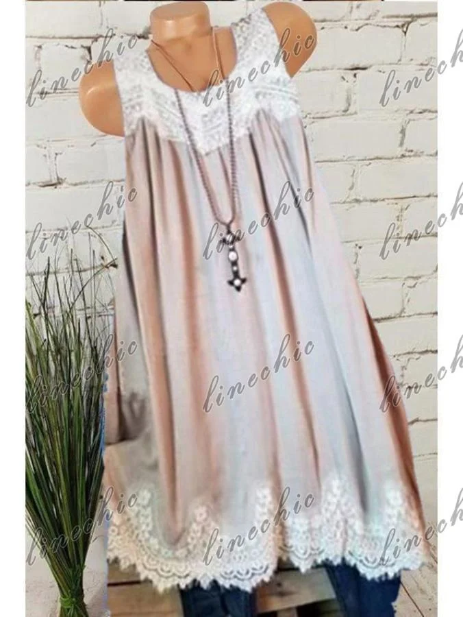 Women Half Sleeve V-neck Solid Color Dress