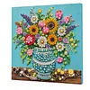 DIY Pre-Framed Flower Vase Button Art Canvas Kit
