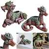 Creative Dragon Tree Succulent Planter Resin Garden Statue Decorative Plant Pot