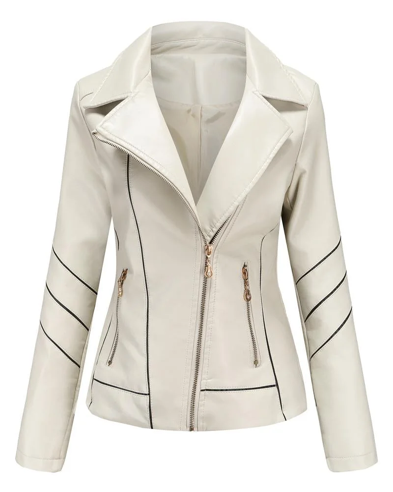 Women's casual leather jacket coats-120303