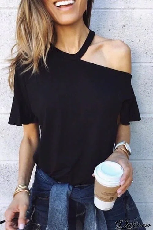 Cut Out Short Sleeve T Shirt