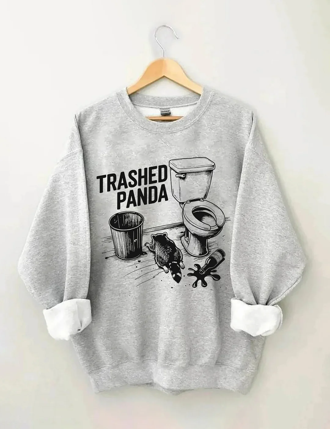 Trashed Panda Funny Drunk Raccoon Sweatshirt