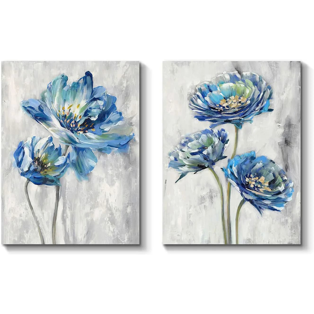 （2PCS）Flower-Paint by Numbers 80x50cm