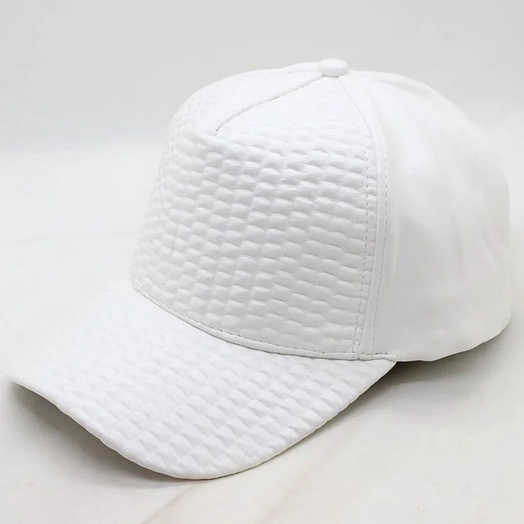Black Plaid PU Leather Dad Hat 5 Panel Trucker Baseball Caps for Men Women Adjustable Caps Red Pink White Navy