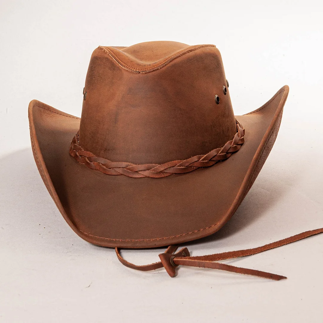 Hollywood - Mens Leather Cowboy Hat