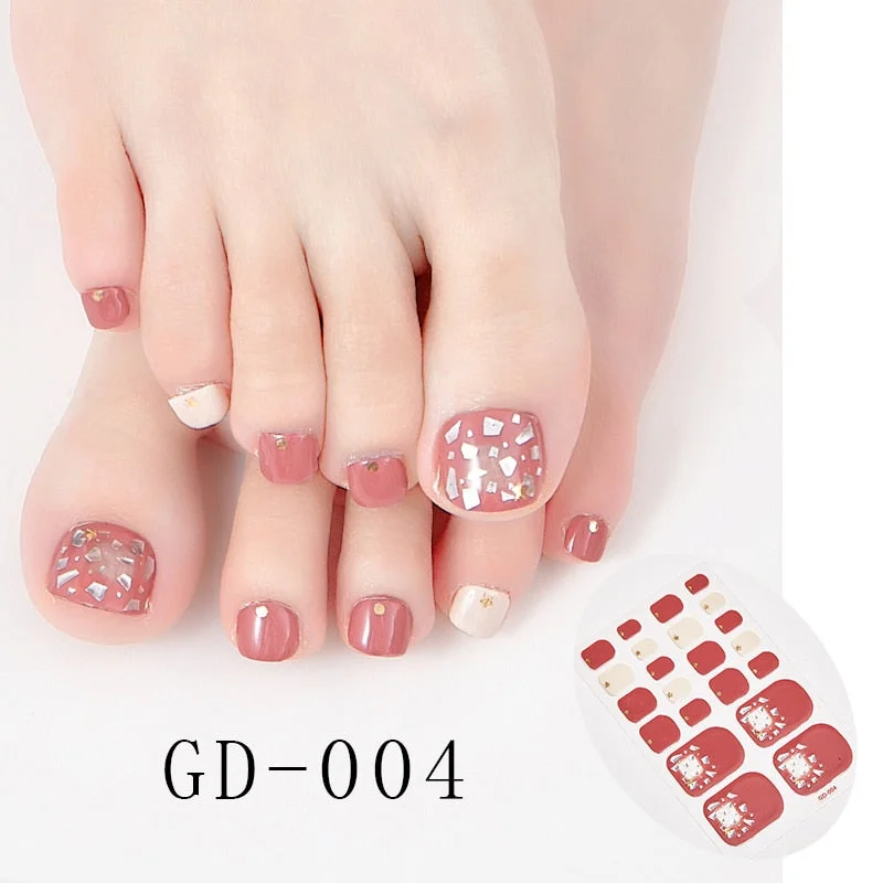 22 Tips/Sheet Colorful Nail Stickers Shiny Adesivos Nail Strips Nailart Novidades Designer Nail Decals Nail Wraps DIY Shiny