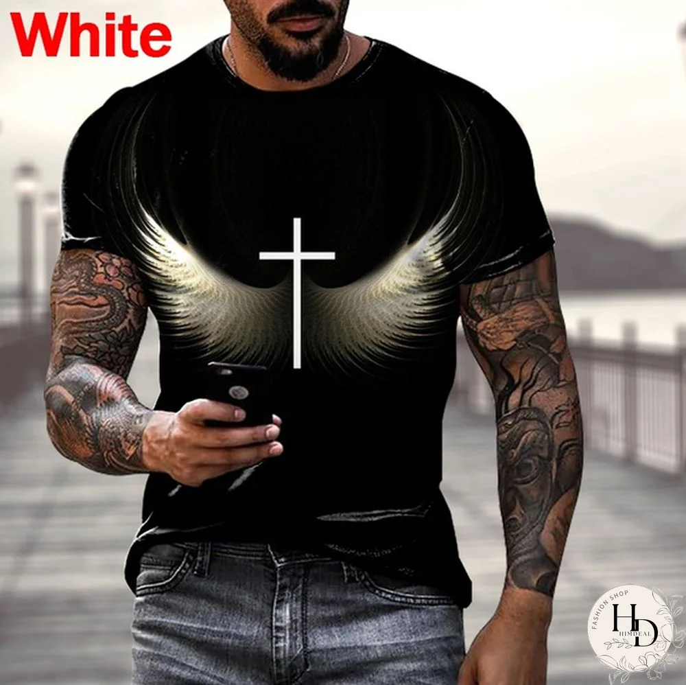 Christian Cross Jesus Print 3D Unisex Casual T-shirt