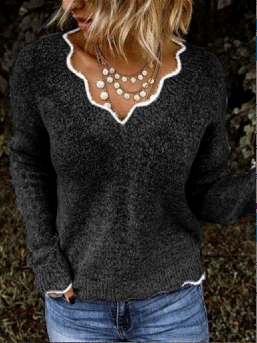 V-neck Knitted Sweater