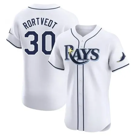 Men's Tampa Bay Rays #30 Ben Rortvedt  White Home Elite Player Jersey