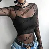 Mesh long sleeve t-shirt top