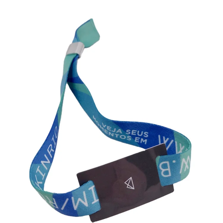 ISO18000-6C rfid uhf fabric wristband with unique qr code
