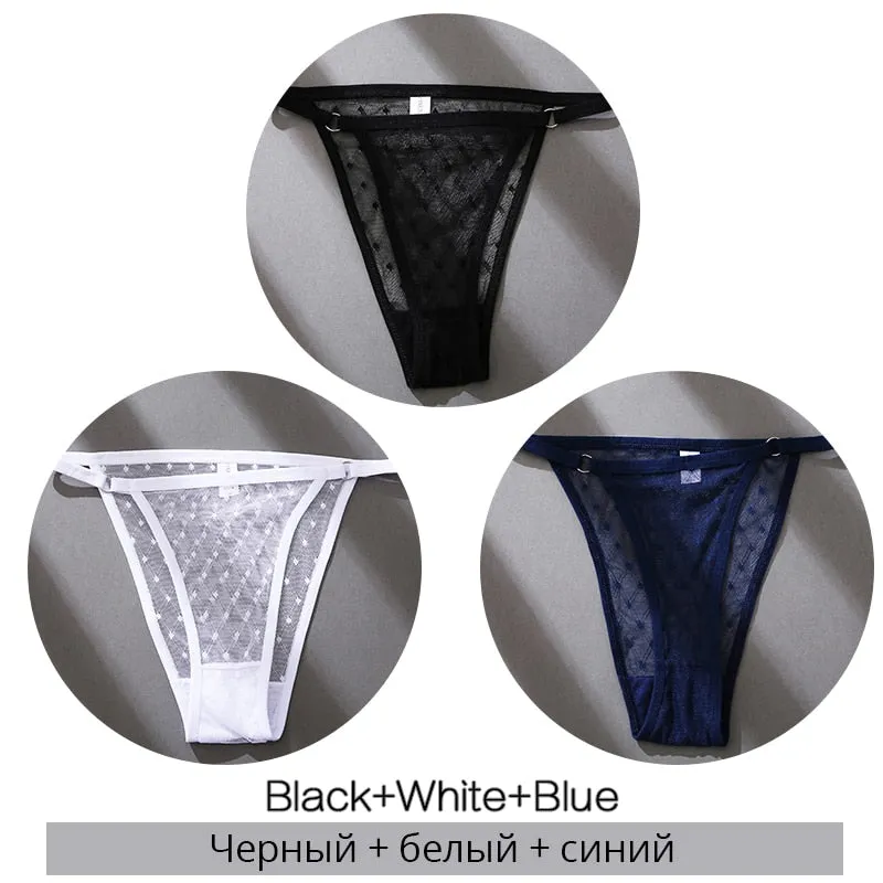 FINETOO M-2XL Sexy Panties Women Dot Lace Bikini Underpants Low Waist Lace Underwear Plus Size Panty Ladies Lingerie Girls Panty