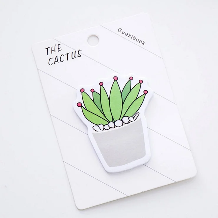 1 Pcs Cute Kawaii Memo Pad Stickers Sticky Notes Cactus Post Office It School Supply Stationery notepad decoration adhesive
