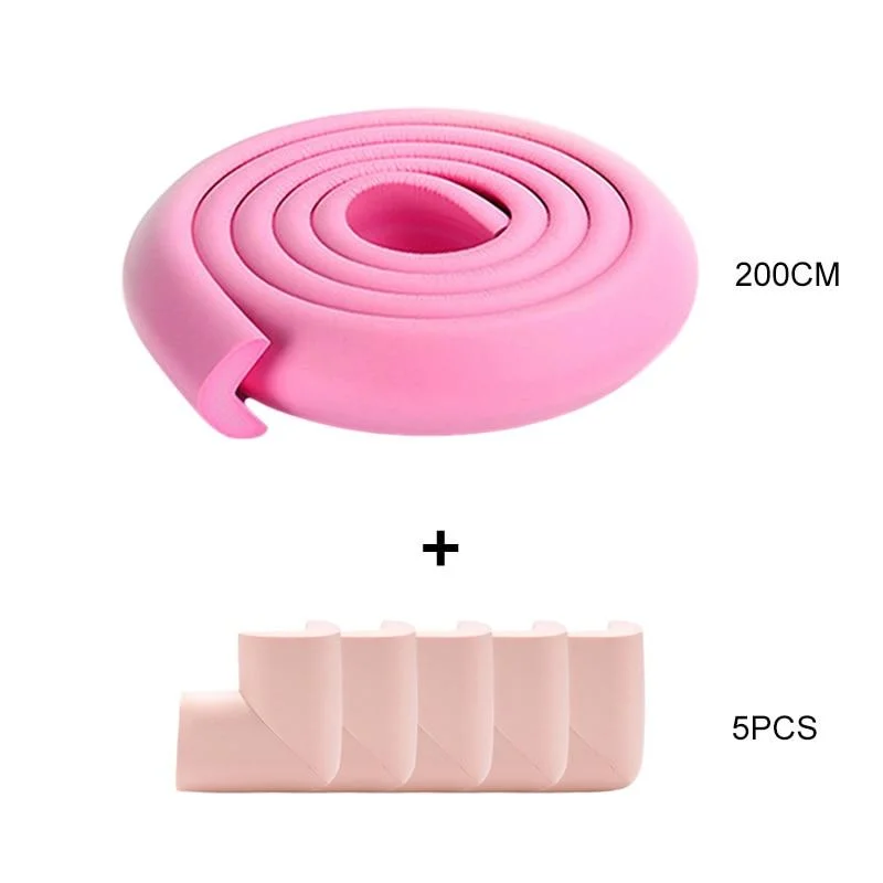 2M Soft Baby Safety Desk Table Edge Guard Strip Security L-Shaped Kids Protection Bumper Edge Angle Home Anti-collision Strip