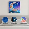 DIY Pearl Painting Moon in the Lake for Home Decor with Frame(25x25cm)