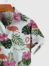 Full-Print Flamingos Printing Men's Short Sleeve Shirt
