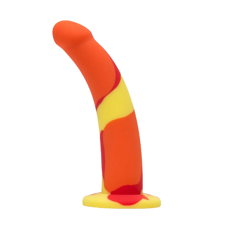 LOVEXXO™ Earth and Fire Curved Silicone Suction Cup Dildo 7 Inch