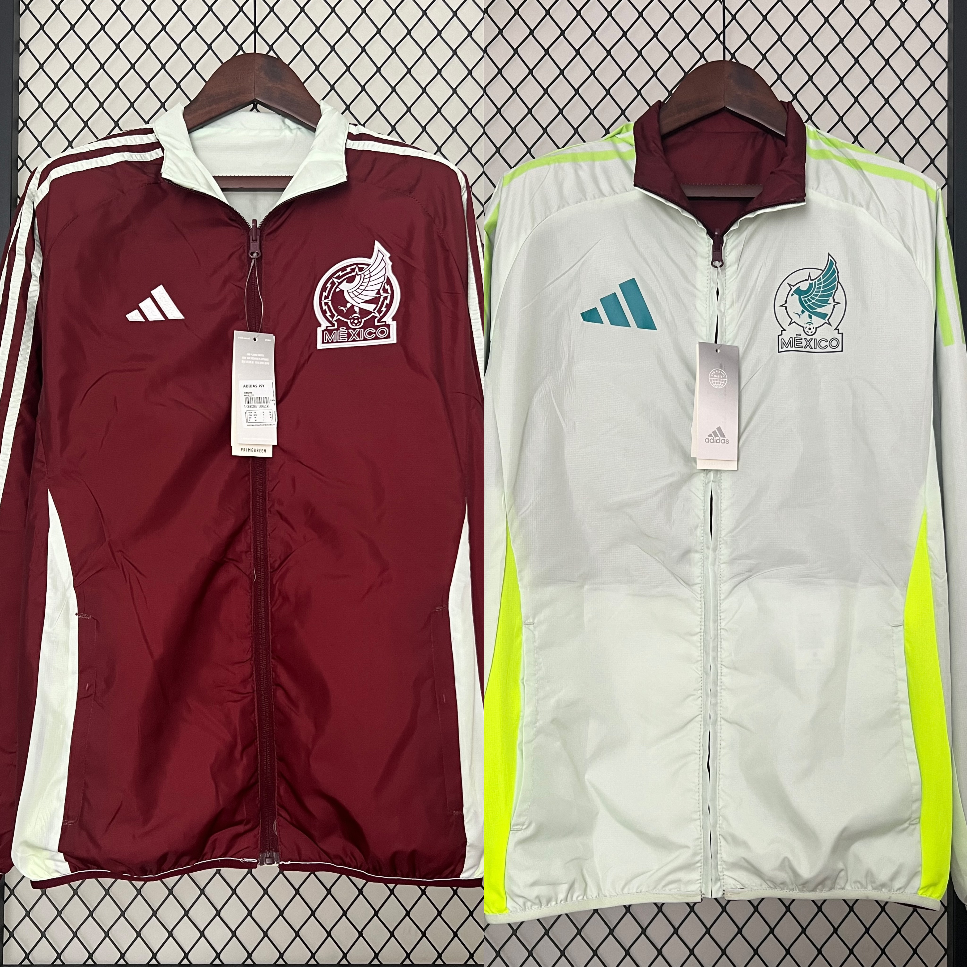 Mexico 2024 Double Sided Reversible Windbreaker - Red & Grey
