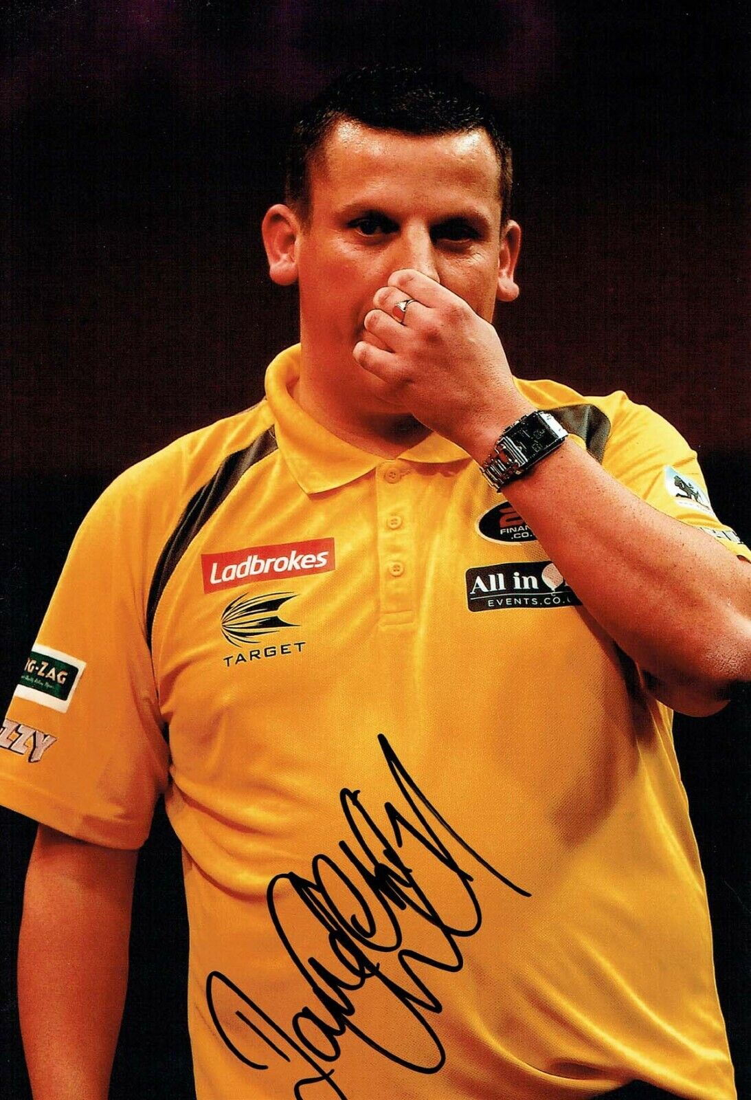 Dave CHISNALL CHIZZY SIGNED Autograph Darts Player 12x8 Photo Poster painting 2 AFTAL RD COA