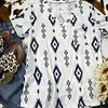 Gioiacombo&trade; T-shirt con stampa etnica scollo a V