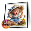 Diamond Painting-DIY Full Round Drill Garden Girl(40*40 CM)