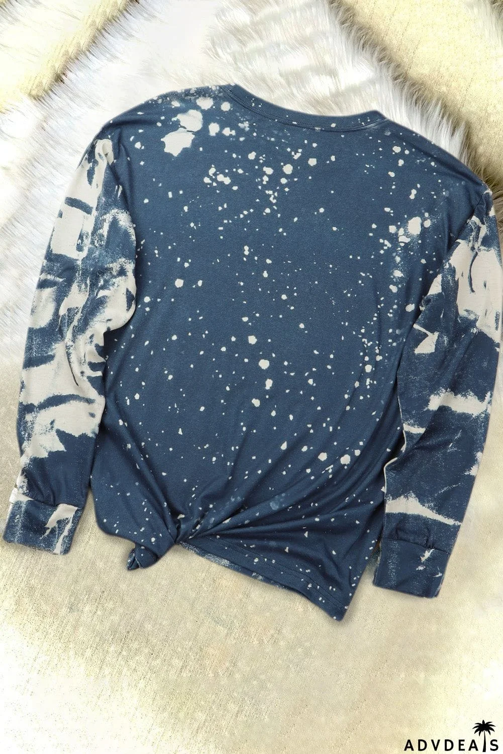 Multicolor Vintage Bleached Burning Vibe Long Sleeve Top