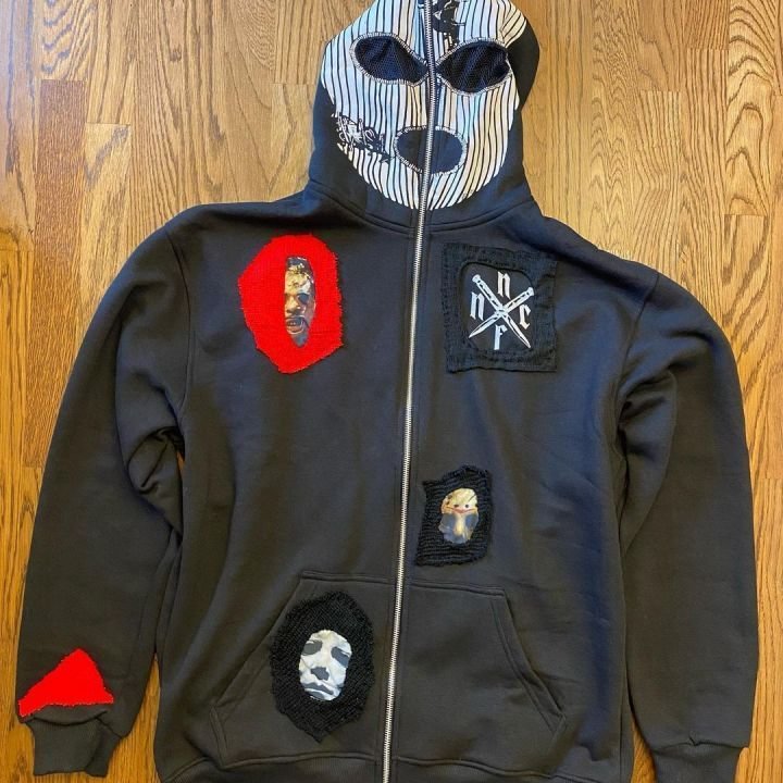 Retro fashion casual loose full zipper hoodie