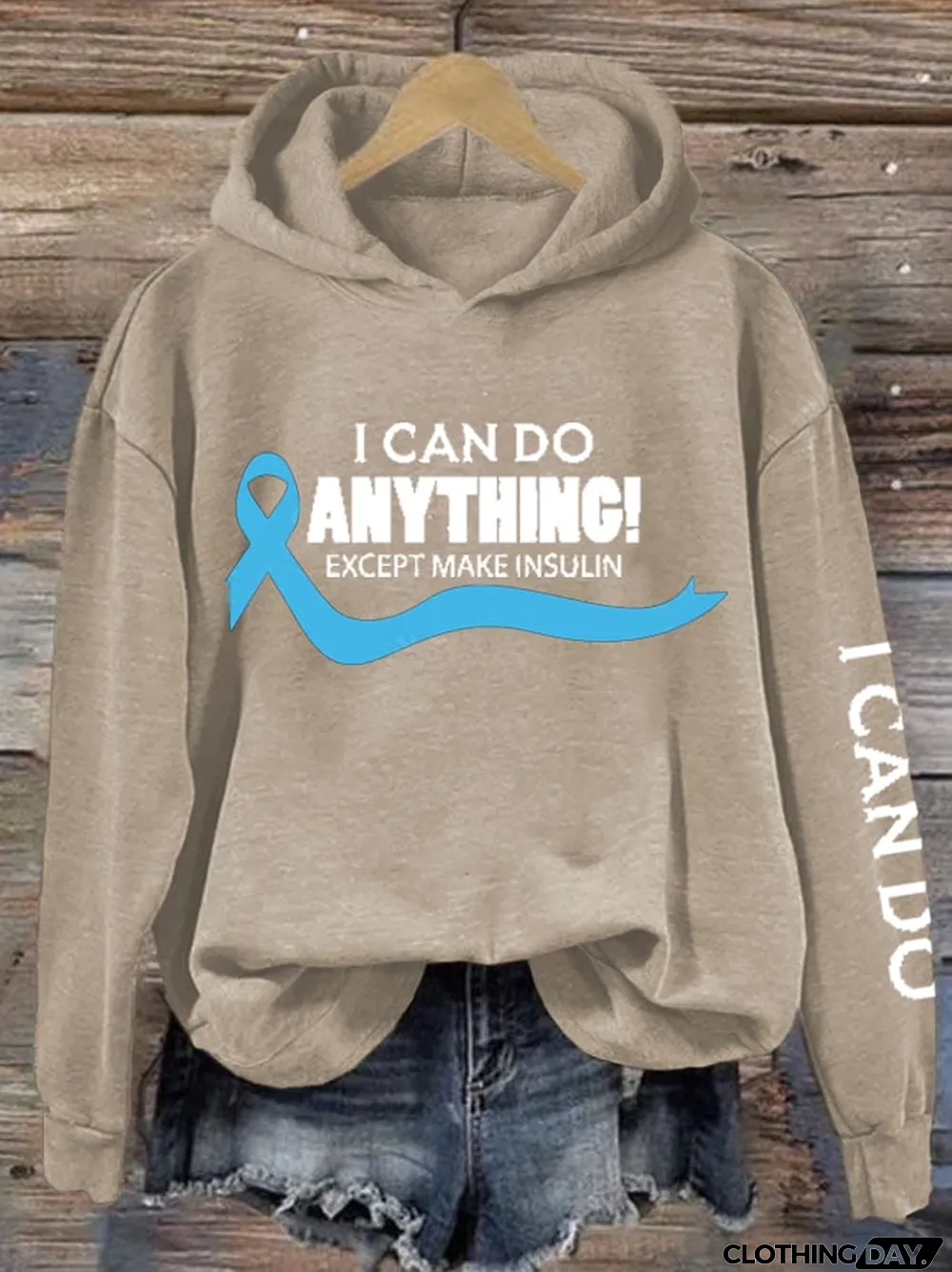 Women's I Can Do Anything Except Make Insulin Print Hoodie Long Sleeve Sweatshirt