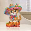 Diamond Painting Acrylic Shaking Head Pumpkin and Cat Desktop Ornaments