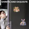 4PCS 2D/Flat Acrylic DIY Diamond Art Fridge Magnet Kit Devon Rex Design DIY Art Fridge Magnet Refrigerator Sticker Magnetic Diamond Art Decor Refrigerator Mailbox Home Decoration DIY Crafts
